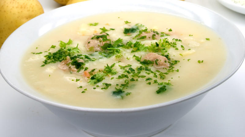 Katjas Kartoffel-Quitten-Suppe mit Blutwurst-Zigarre