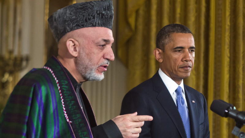 Afghanistan: USA beenden früher als geplant Kampfmission am Hindukusch Obama, Karsai, Washington, Afghanistan