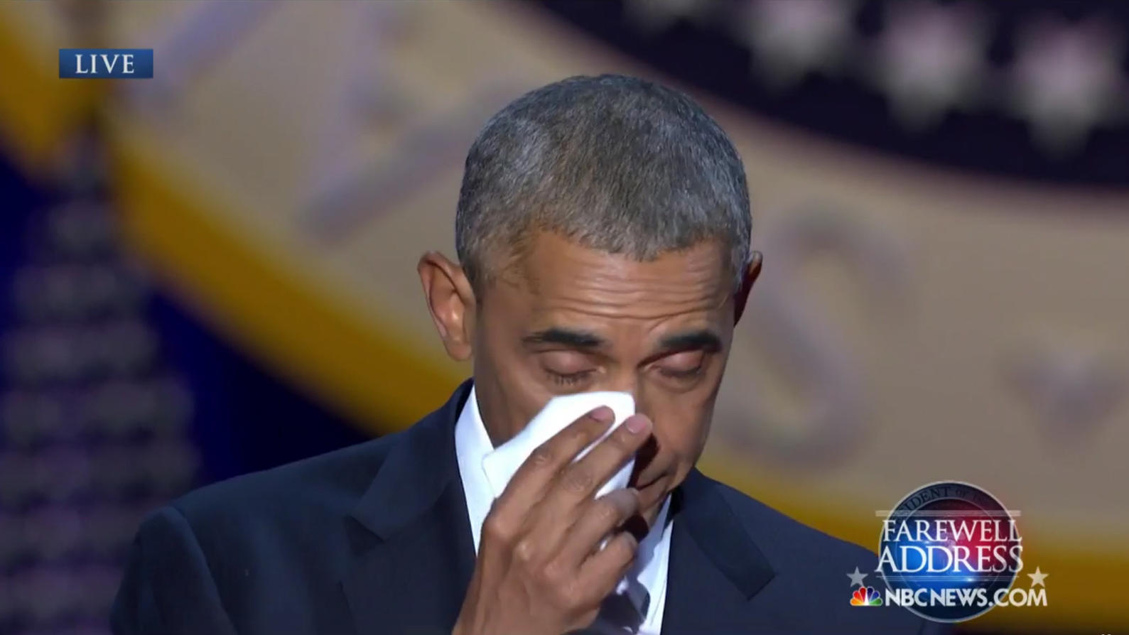 Michelle Obamas Twitter-Nachricht geht ans Herz: "Ich liebe dich, Barack" President Barack Obama's Farewell Address as seen on NBC. As President Barack Obama's time in office comes to a close, he delivers his Farewell Address from Chicago.Featuring: Barack ObamaWhere: United StatesWhen: 11 Jan 2017Credit: Supplied by WENN.