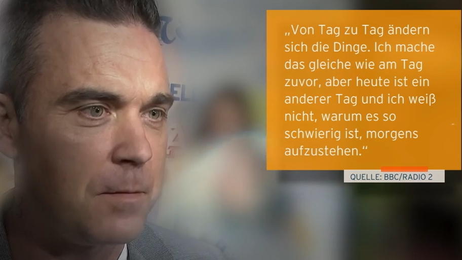 Sänger erstellt eine Art Selbstdiagnose Robbie Williams: Psychische Probleme quälen ihn