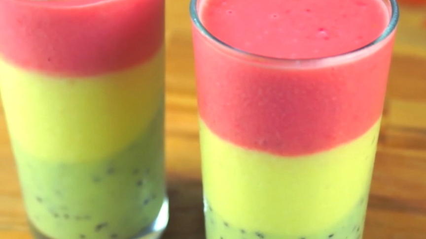Dreifarbiger Smoohie SommerSmoothie leicht selbst machen