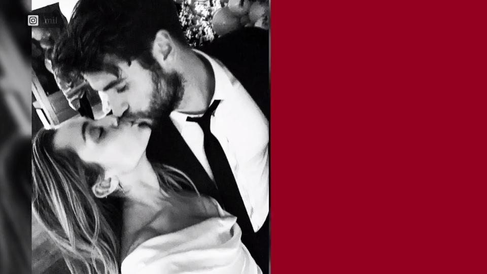 Hochzeitsfotos des Paares Liam Hemsworth und Miley Cyrus sind Mann und Frau
