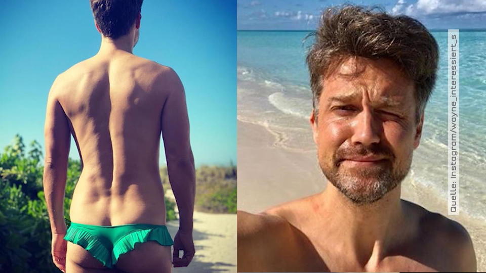 Heißer Schnappschuss Wayne Carpendale's Knack-Po im Bikinihöschen