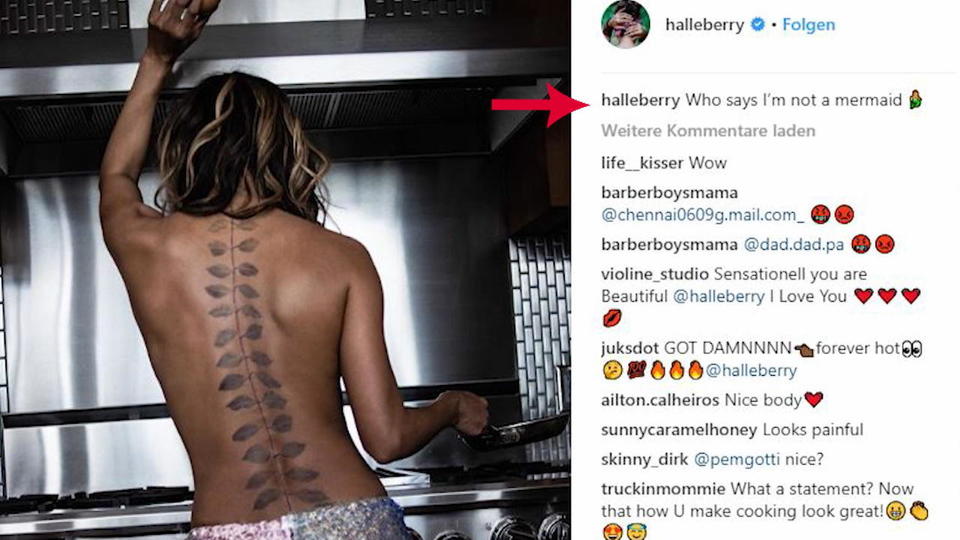 Ein schöner Rücken kann entzücken Halle Berry präsentiert ihr neues Tattoo