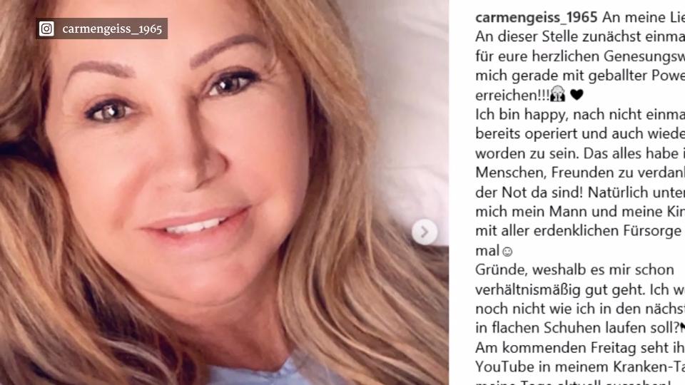 Ekelfotos aus dem Krankenhaus Carmen Geiss schockt ihre Fans