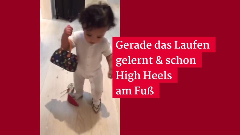 Ist Kim Kardashian verrückt? Tochter Chicago spielt in High Heels