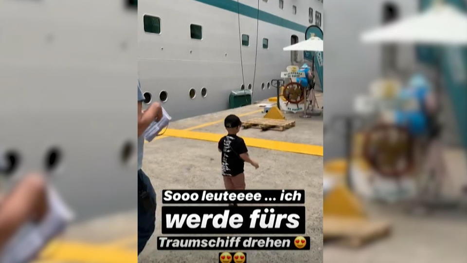 Alessio als Mini-Matrose Sarah Lombardi dreht fürs Traumschiff