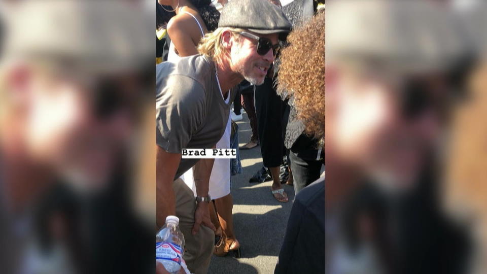 Hollywood-Star und Kardashian-Klan Brad Pitt erscheint zu Kanye Wests Gottesdienst