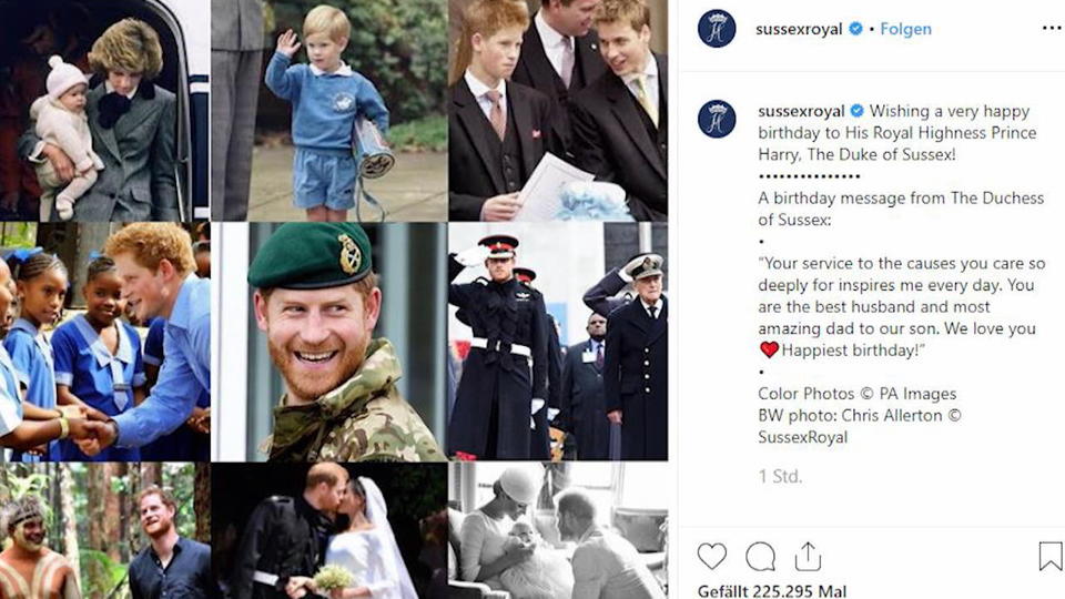 Prinz Harry feiert seinen 35. Geburtstag Süße Liebeserklärung von Herzogin Meghan