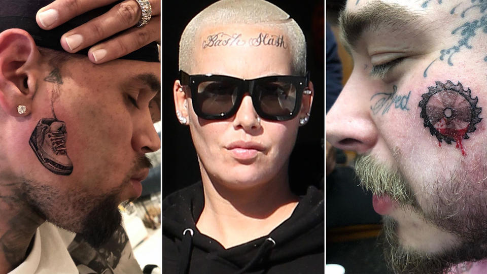 Fragwürdiger Trend Die 5 gruseligsten Gesichts-Tattoos der Stars