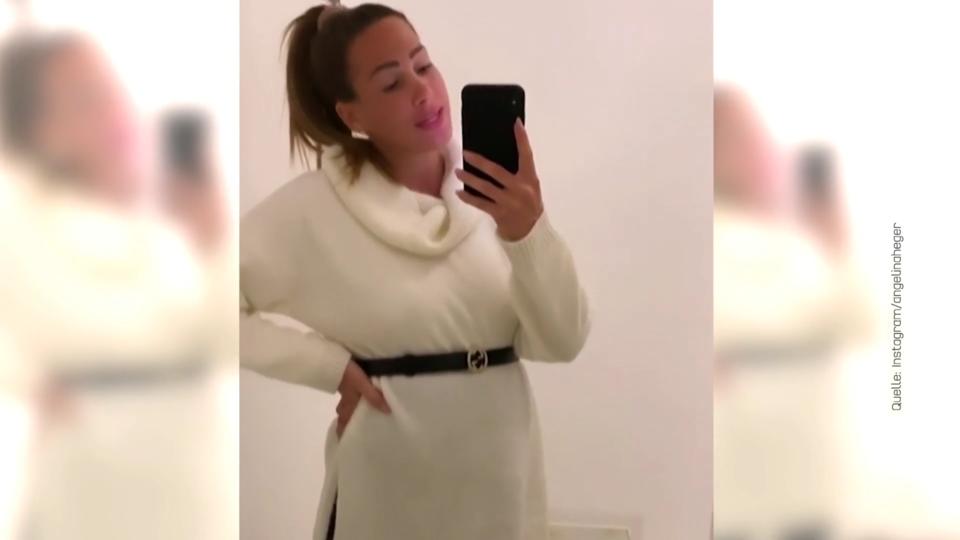 Süße Aufnahme Angelina Heger: Hier bewegt sich ihr Baby im Bauch