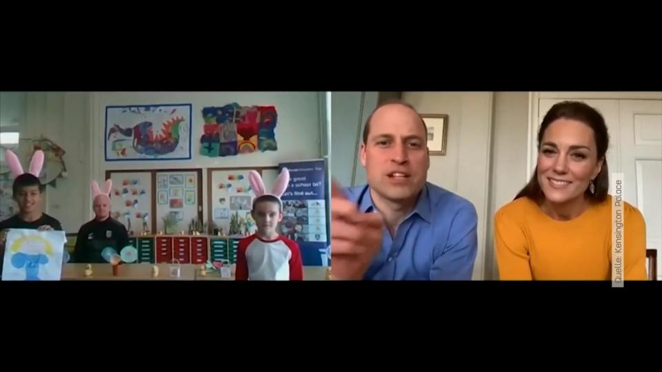 Prinz William & seine Kate Die Royals videotelefonieren mit Schülern