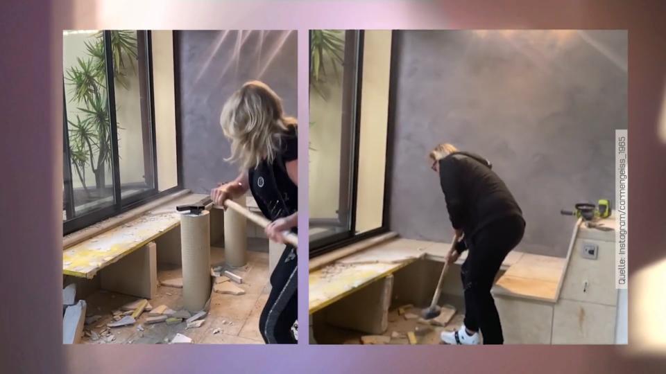Handwerker-Arbeiten im Eigenheim Carmen Geiss haut alles kurz und klein