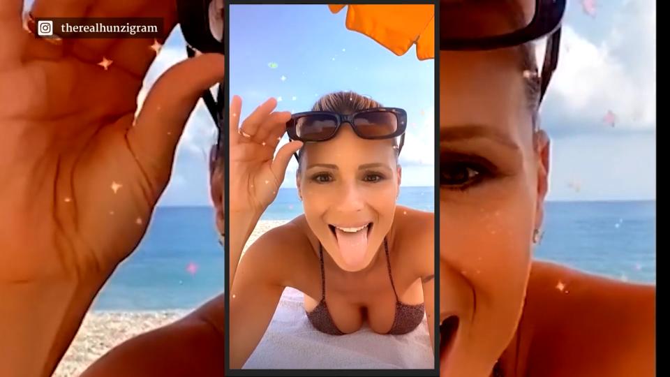 Badespaß im zu knappen Bikini Michelle Hunziker: Busenblitzer im Meer