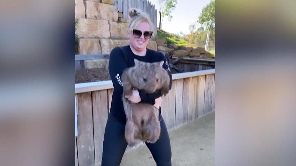Tierischer Abschied von Social Media Rebel Wilson macht ihr Workout mit einem Wombat