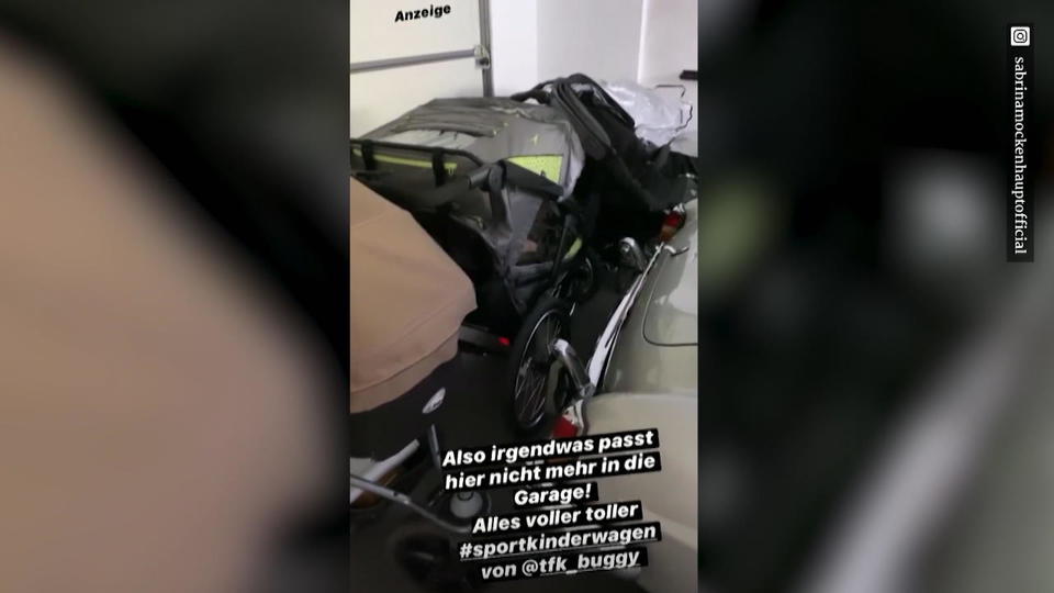 Kein Platz mehr in der Garage Sabrina Mockenhaupt zeigt ihren Kinderwagen-Fuhrpark