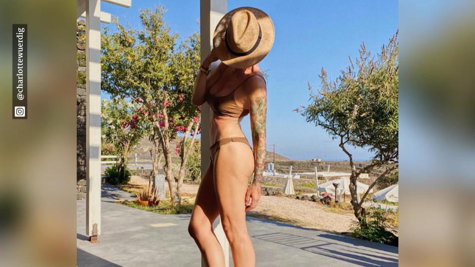 Ex von Rapper Sido Charlotte Würdig in Bikini auf Santorini