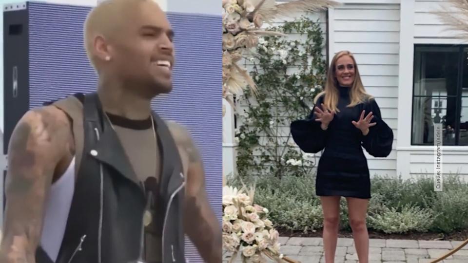 Geht da was? Chris Brown blieb bis spät nachts bei Adele