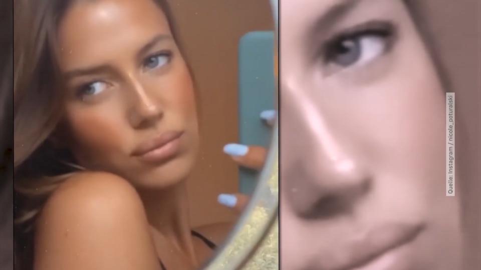 Während Hamburg-Aufenthalt Brad Pitts Neue Nicole Poturalski zeigt sich im sexy Zweiteiler