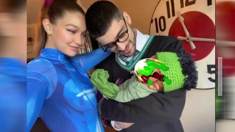 Erstes Familienfoto mit Baby Gigi Hadid zeigt ihren Mini-Hulk