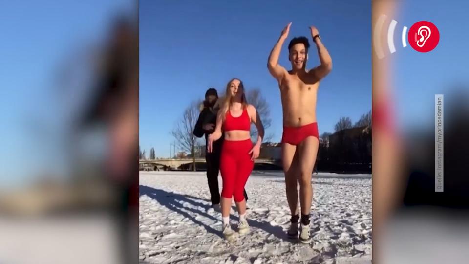 Ice, Ice, Baby! Prince Damien tanzt fast nackt in der Kälte
