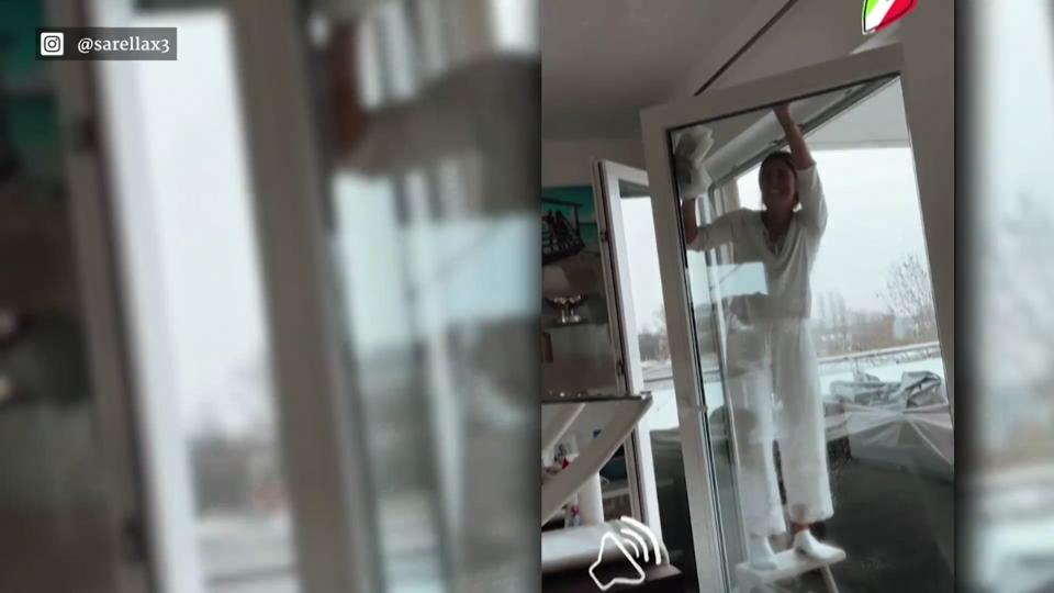 Frühjahrsputz im Hause Lombardi Sarah Lombardi nimmt den Lappen selbst in die Hand
