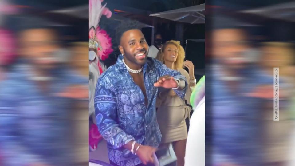 XXL-Babyparty auf den Bahamas Jason Derulo und Jena verraten das Babygeschlecht