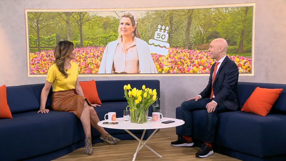 Royal-Experte Michael Begasse mit feiert mit Königin Máxima der Niederlande feiert den 50. Geburtstag