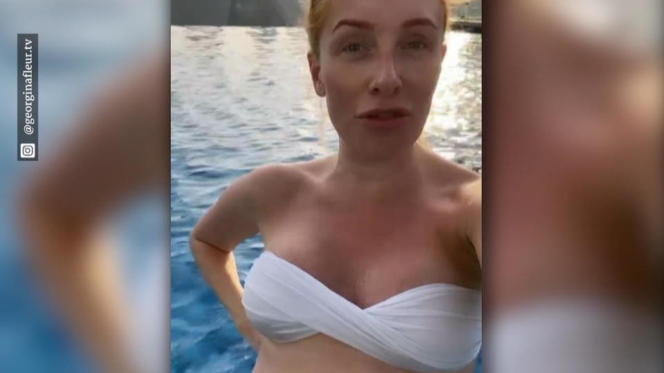Schwangerer Reality-Star Georgina Fleur gibt Baby-Update aus dem Pool