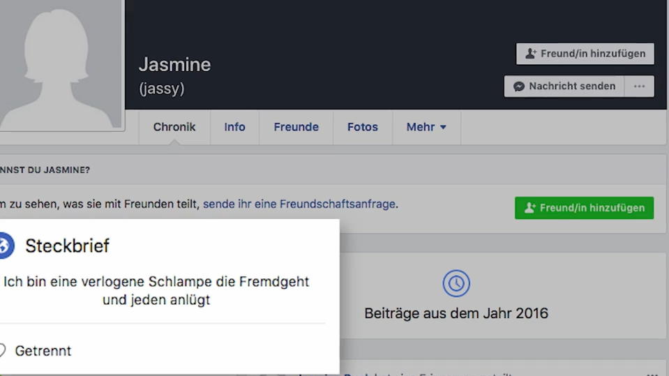 Facebook-Profil von Jasmine