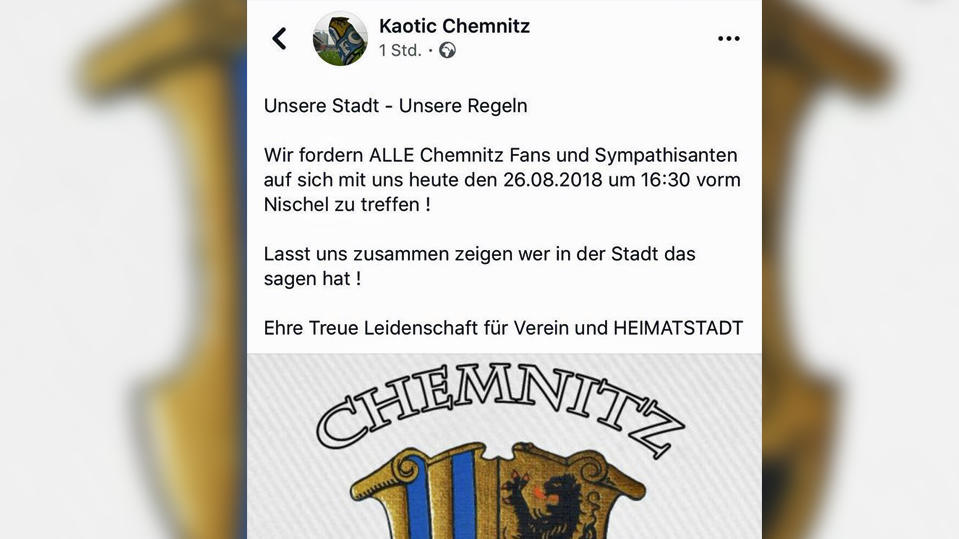 Aufruf von Fußball-Ultras, der später aus den sozialen Medien wieder gelöscht wurde.