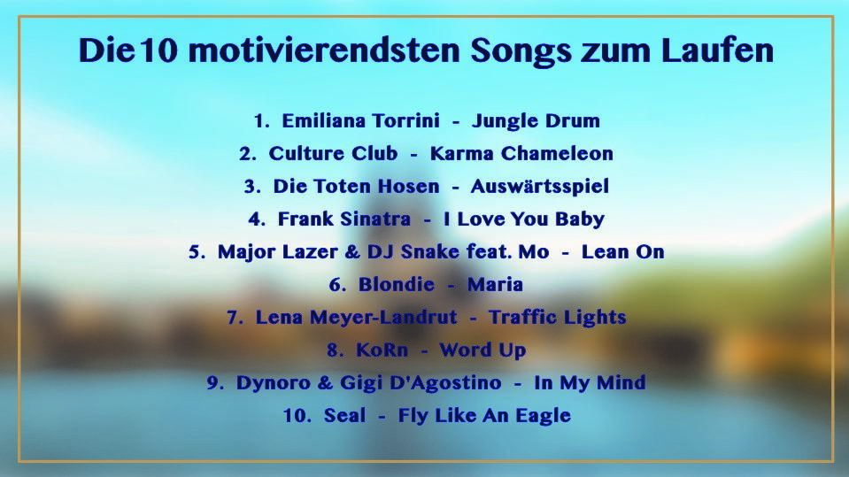 Die beste Motivation zum Laufen sind gute Songs, die Spaß machen beim Laufen.