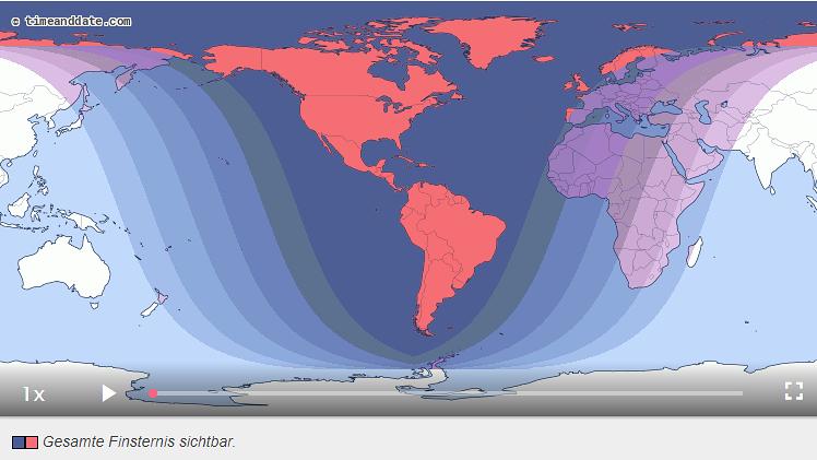 Totale Mondfinsternis am 21. Januar 2019.