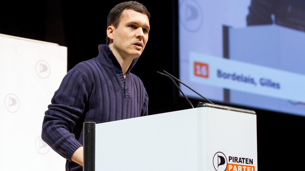 Gilles Bordelais beim Bundesparteitag und Aufstellungsversammlung zur Europawahl der Piratenpartei im RuhrCongress. Bochum, 04.01.2014 | Verwendung weltweit