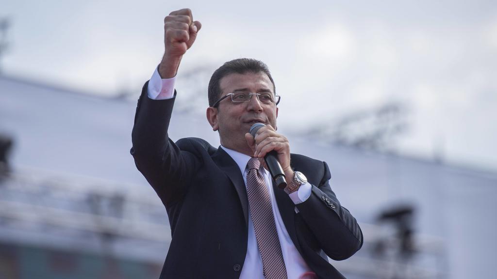 Ekrem Imamoglu, the new Mayor of Istanbul from Turkey s main opposition opposition Republican People s Party, addresses his supporters after he took over the office,at Maltepe in Istanbul, Sunday, April 21, 2019. Turkish authorities on Wednesday conf