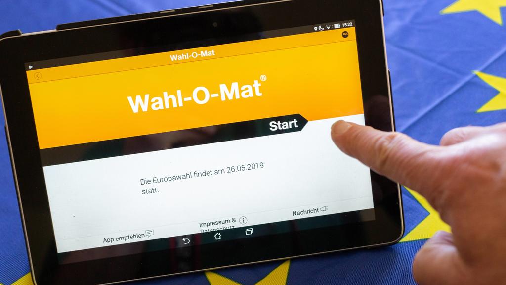 Wahl-O-Mat fuer die Europawahl in Deutschland am 26.05.2019. Wahlomat *** Election of O Mat for the European elections in Germany on 26 05 2019 Wahlomat