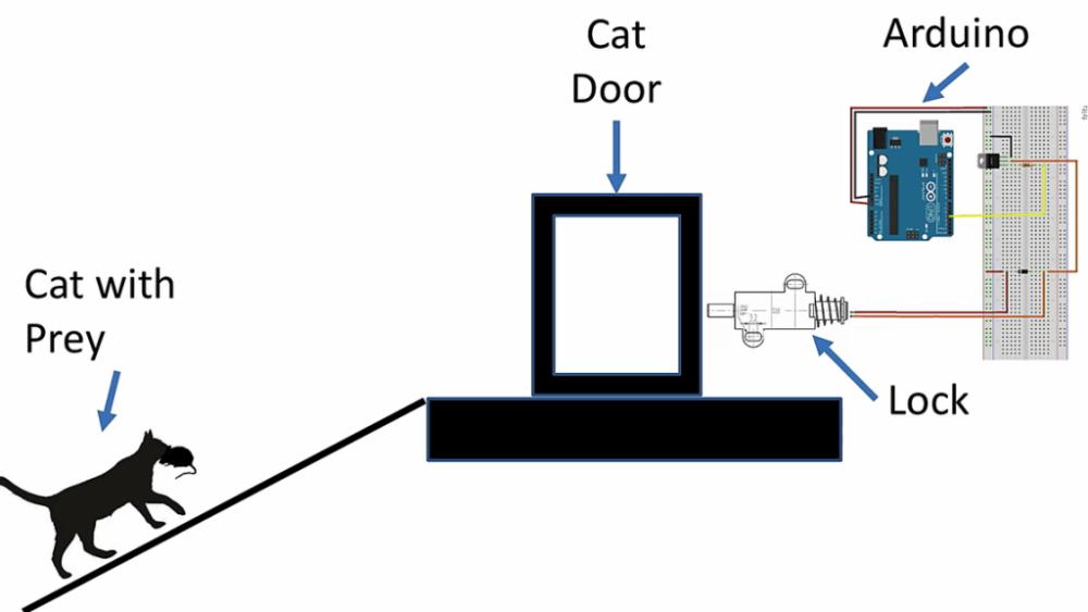 Modell der intelligenten Katzenklappe.