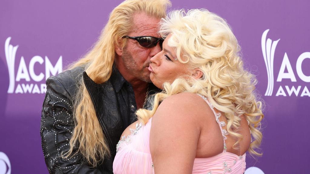 ***FILE PHOTO*** Beth Chapman, wife of Dog The Bounty Hunter, loses battle against throat cancer at the age of 51. . LAS VEGAS, NV - April 7: Duane and Beth Chapman pictured at 48th Annual Academy of Country Music Awards ACM Awards at MGM Grand on Ap