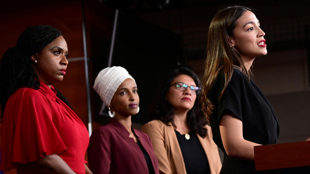 Ayanna Pressley, Ilhan Omar, Rashida Tlaib, Alexandria Ocasio-Cortez