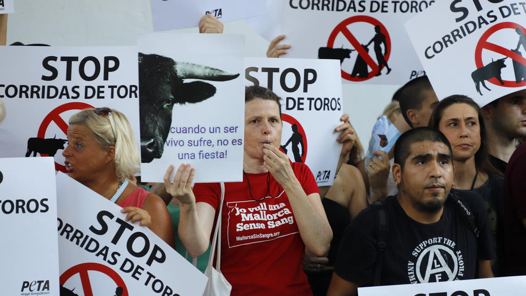 Demonstration gegen den Stierkampf auf Mallorca