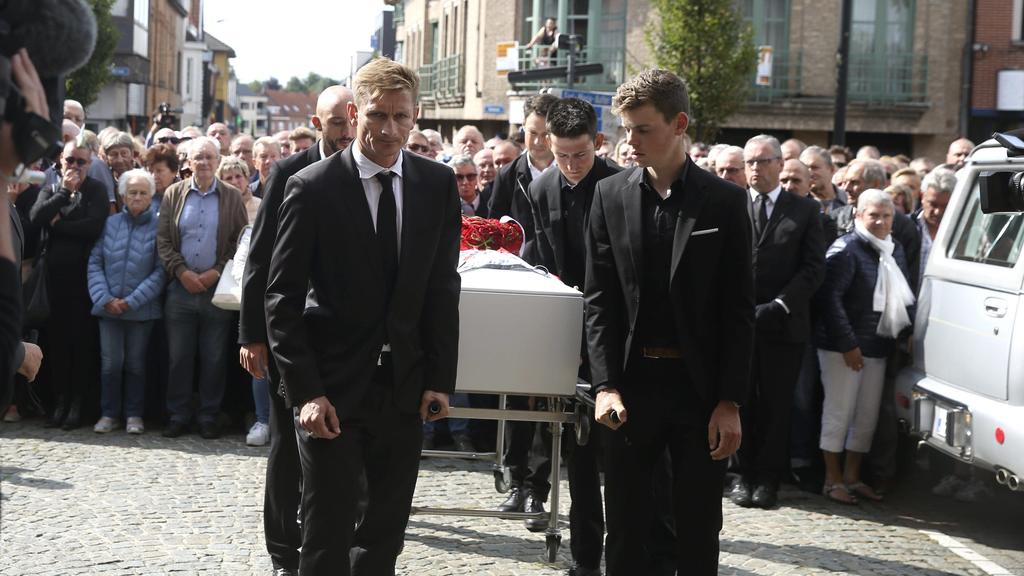 Knesselare, Belgium - August 13 : Andre Greipel during the funeral ceremony of young cyclist Bjorg Lambrecht in the Sint-Willibrordus church in Knesselare on August 13, 2019 in Knesselare, Belgium, 13/08/2019. Bjorg Lambrecht was a talented young cyc