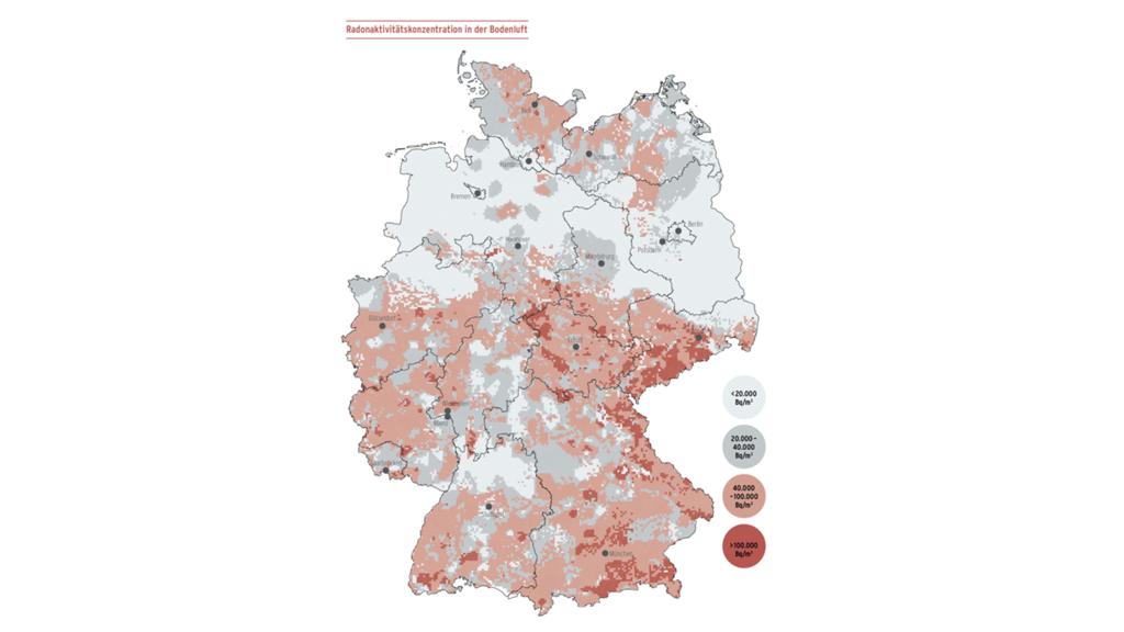 Karte "Radon-Konzentration im Boden"