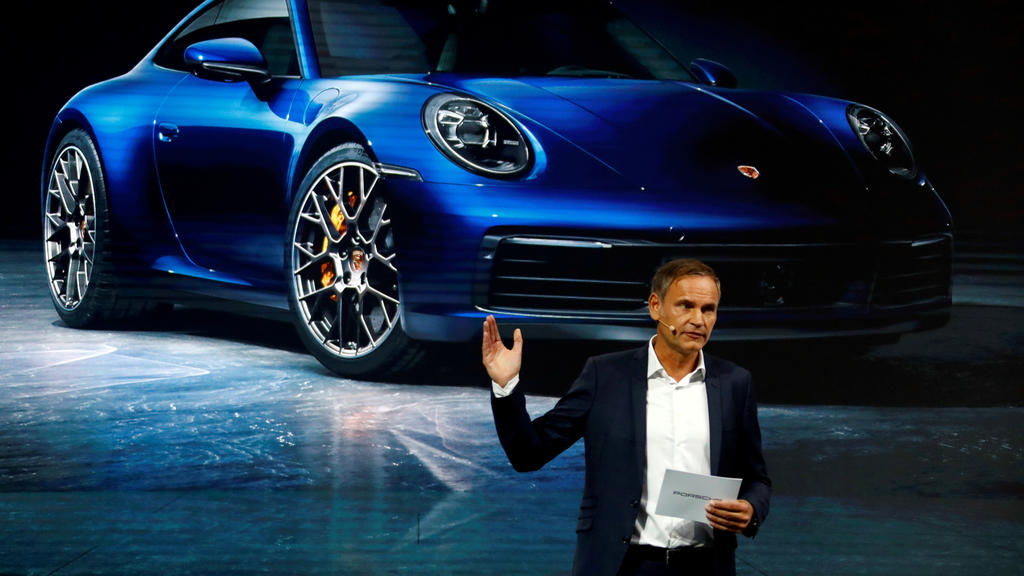 Porsche AG CEO Oliver Blume speaks at the 2019 Frankfurt Motor Show (IAA) in Frankfurt, Germany, September 10, 2019. REUTERS/Ralph Orlowski