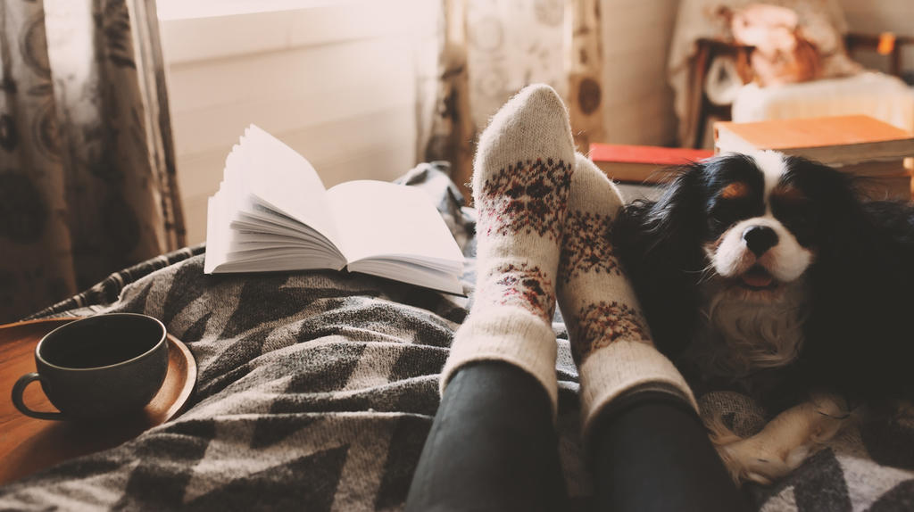 Zuhause entspannen und ein Buch lesen