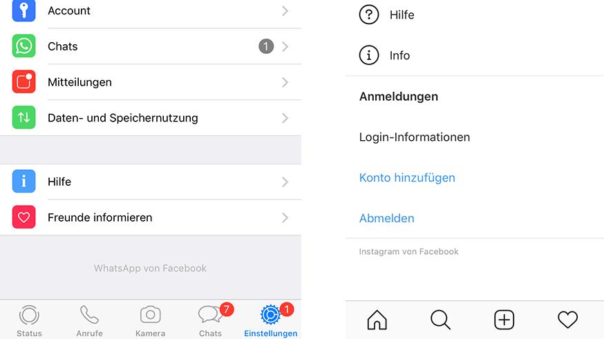 Whatsapp und Instagram
