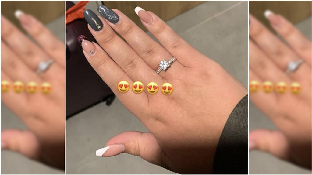 Ein dicker Klunker schmückt Estefania Wollnys Ringfinger
