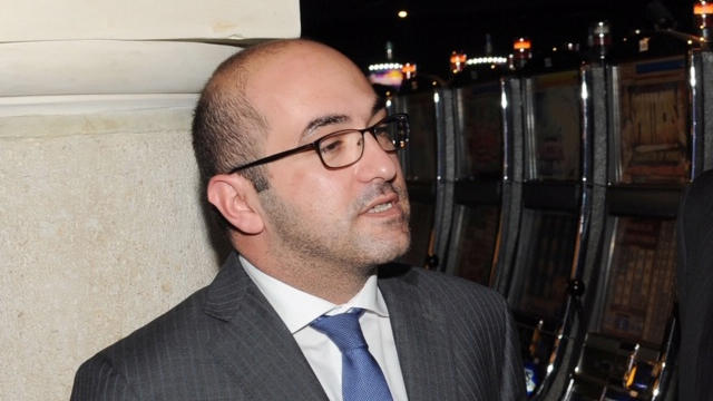 Yorgen Fenech of the Tumas Group talks with VIP guests during the opening of the Oracle Casino in St Paul's Bay, Malta, June 4, 2014. Picture taken June 4, 2014. Jeremy Wonnacott/Malta Government Department of Information/Handout via REUTERS ATTENTI