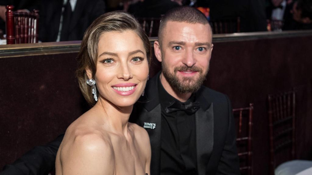 Nominated for BEST PERFORMANCE BY AN ACTRESS IN A LIMITED SERIES OR A MOTION PICTURE MADE FOR TELEVISION for her role in The Sinner, actress Jessica Biel and husband Justin Timberlake attend the 75th Annual Golden Globes Awards at the Beverly Hilton