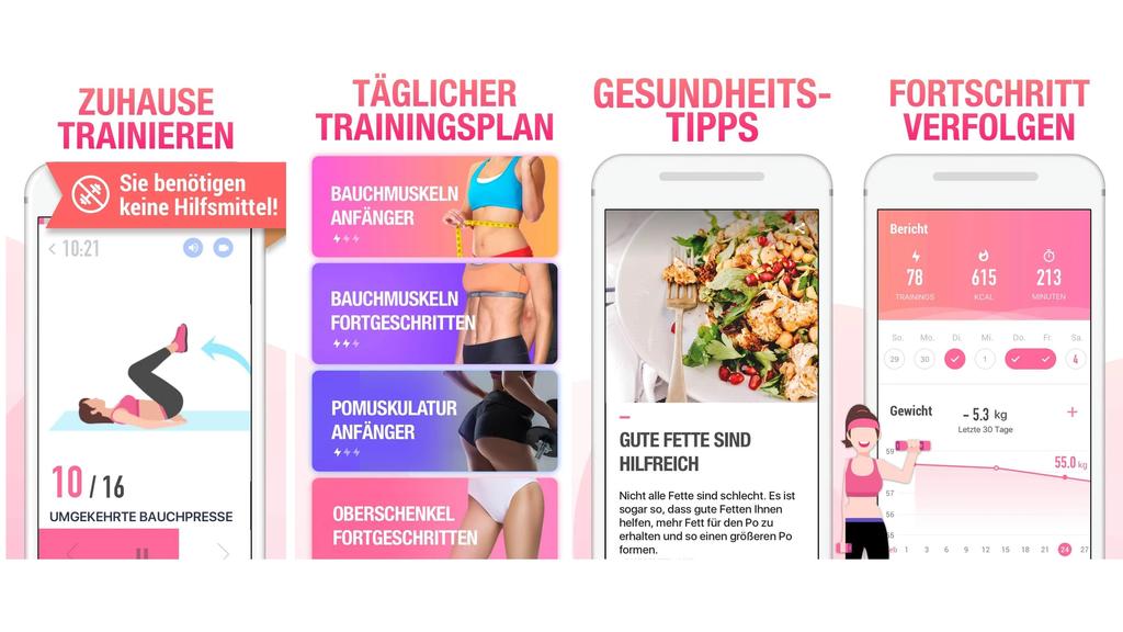 Frauen-Fitness-App.