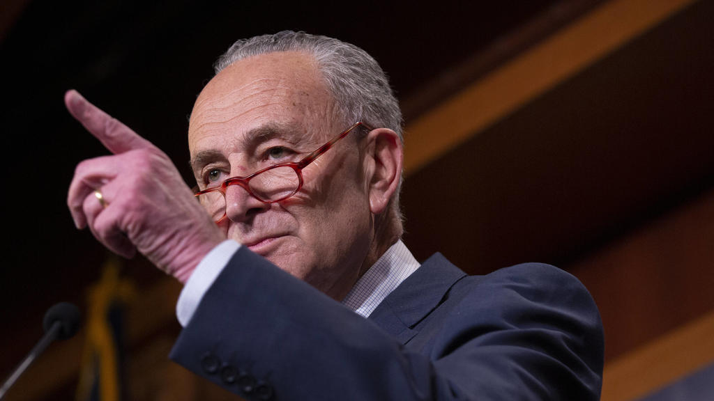January 21, 2020, Washington, District of Columbia, USA: United States Senate Minority Leader Chuck Schumer Democrat of New York, along with United States Senator Dick Durbin Republican of Illinois, United States Senator Debbie Stabenow Democrat of M
